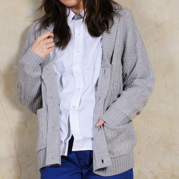 杢グレー | カーディガン メンズ ニット | ENJOUEMEN