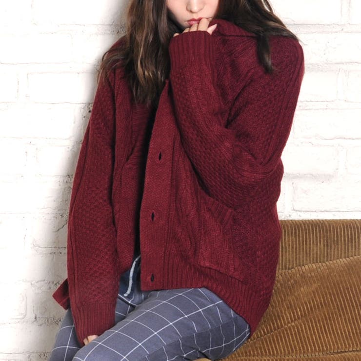 ワイン | カーディガン メンズ ニット | ENJOUEMEN