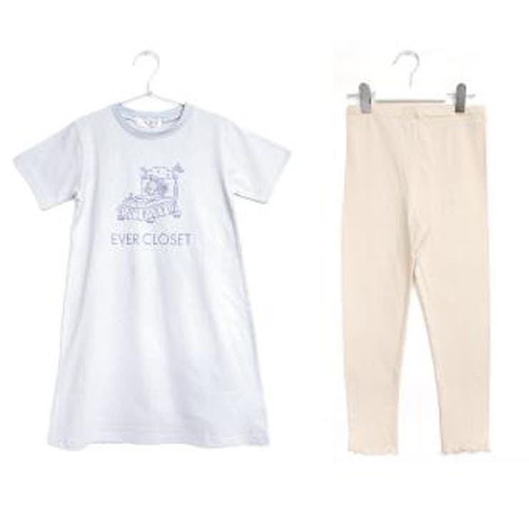 サックス×ベージュ | パジャマ 上下セット キッズ | ever closet