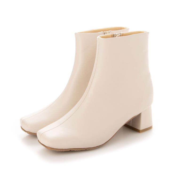 IV(アイボリー) | ソフトスクエアショートブーツ | EVOL