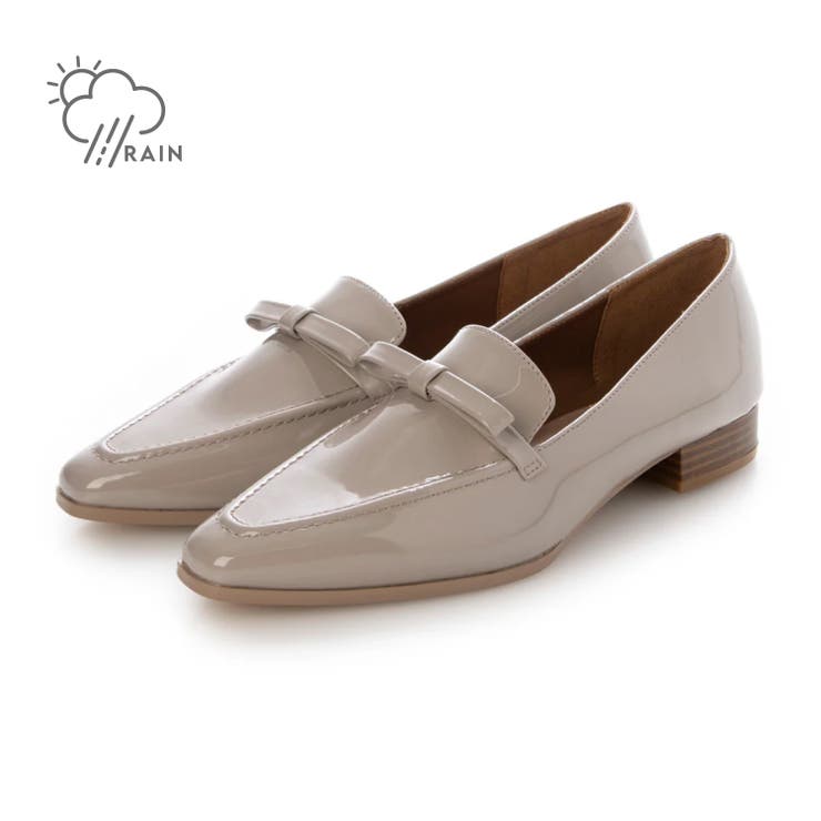 BGE(ベージュエナメル) | 【軽量・晴雨兼用】晴雨兼用ソフトリボンローファー | EVOL