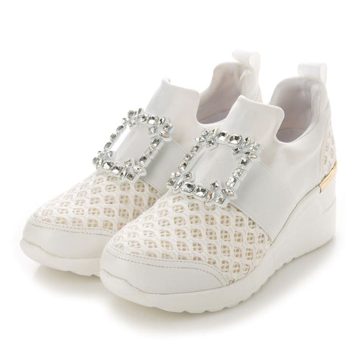 WH(ホワイト) | スクエアビジュースタイルアップスニーカー | EVOL