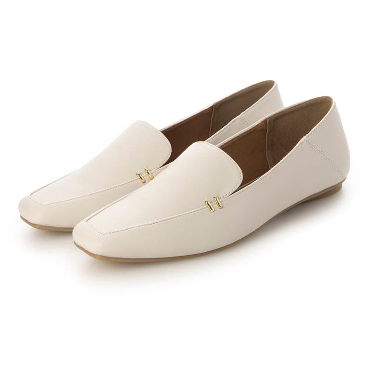 IV(アイボリー) | ソフトスクエアフラットローファー | EVOL