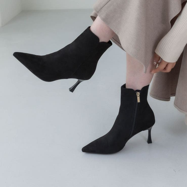 【S-LLサイズ展開・美脚効果あり】ポインテッド7.5cmヒールショートブーツ | EVOL | 詳細画像2 