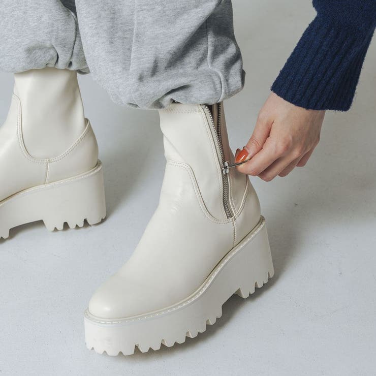 厚底サイドジップストレッチブーツ | EVOL | 詳細画像16 