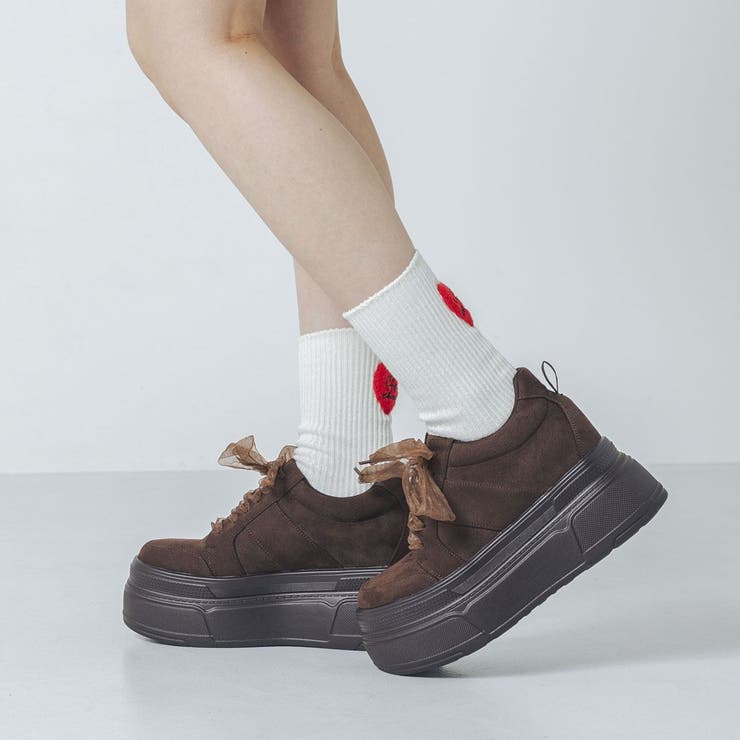 【XS-LLサイズ展開・軽量】2WAY8cm厚底レースアップシューズ | EVOL | 詳細画像26 