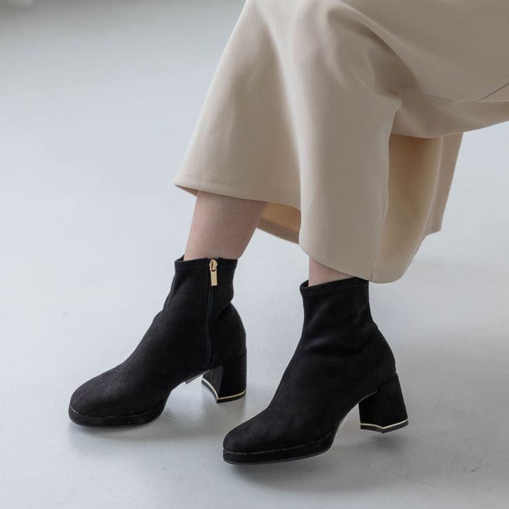 【S-LLサイズ展開・柔らかい】ストレッチ7cmショートブーツ | EVOL | 詳細画像1 