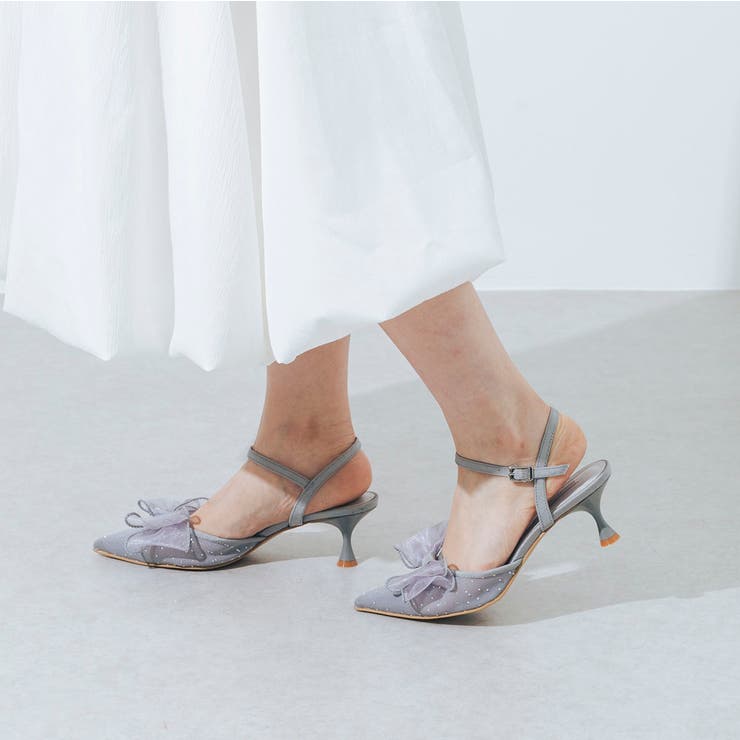 【柔らかい・クッション入り】ポインテッドシアーリボンストラップパンプス | EVOL | 詳細画像8 
