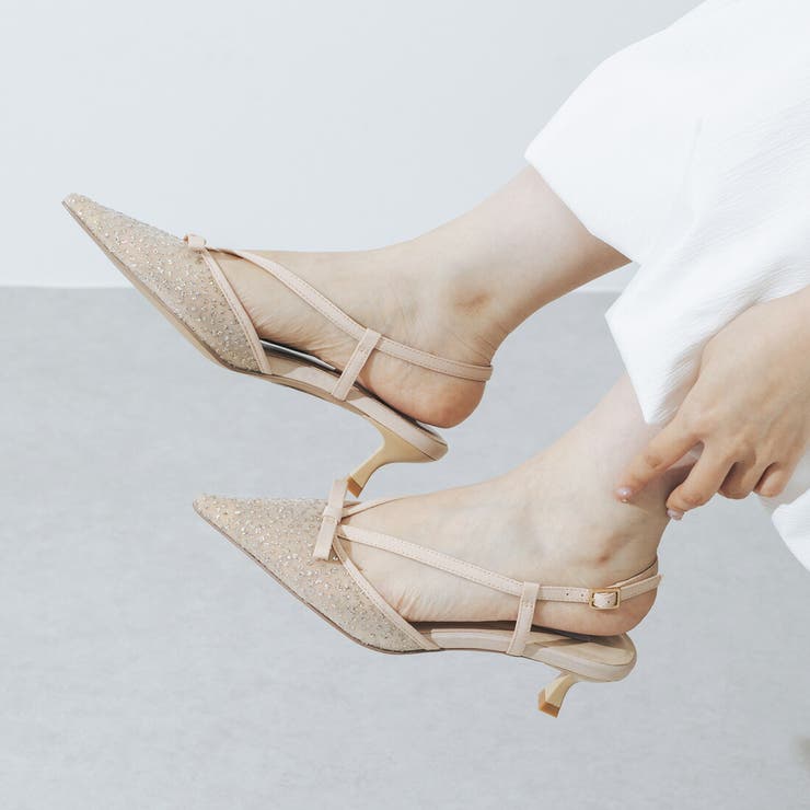 【柔らかい・ふかふか】シアーチュール4.5cmリボンバックバンドパンプス | EVOL | 詳細画像6 