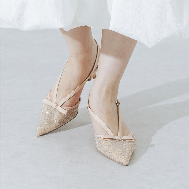 【柔らかい・ふかふか】シアーチュール4.5cmリボンバックバンドパンプス | EVOL | 詳細画像7 