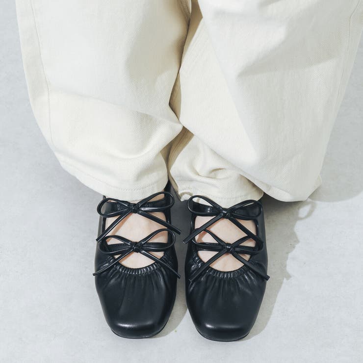 【柔らかい・軽量】ギャザーリボン4.5cmウエッジミュール | EVOL | 詳細画像1 