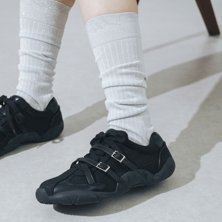 【S-LLサイズ展開・クッション入り】クロスベルトストラップスニーカー | EVOL | 詳細画像2 