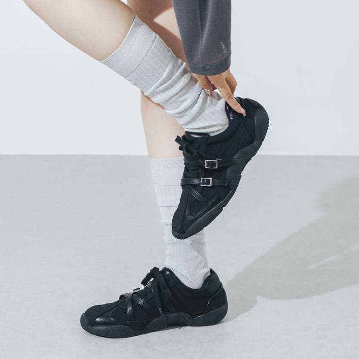【S-LLサイズ展開・クッション入り】クロスベルトストラップスニーカー | EVOL | 詳細画像1 