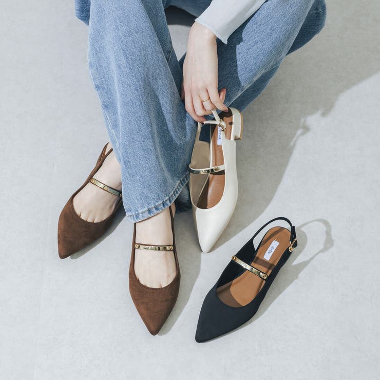 【柔らかい・クッション入り】メタルストラップバックバンドパンプス | EVOL | 詳細画像1 