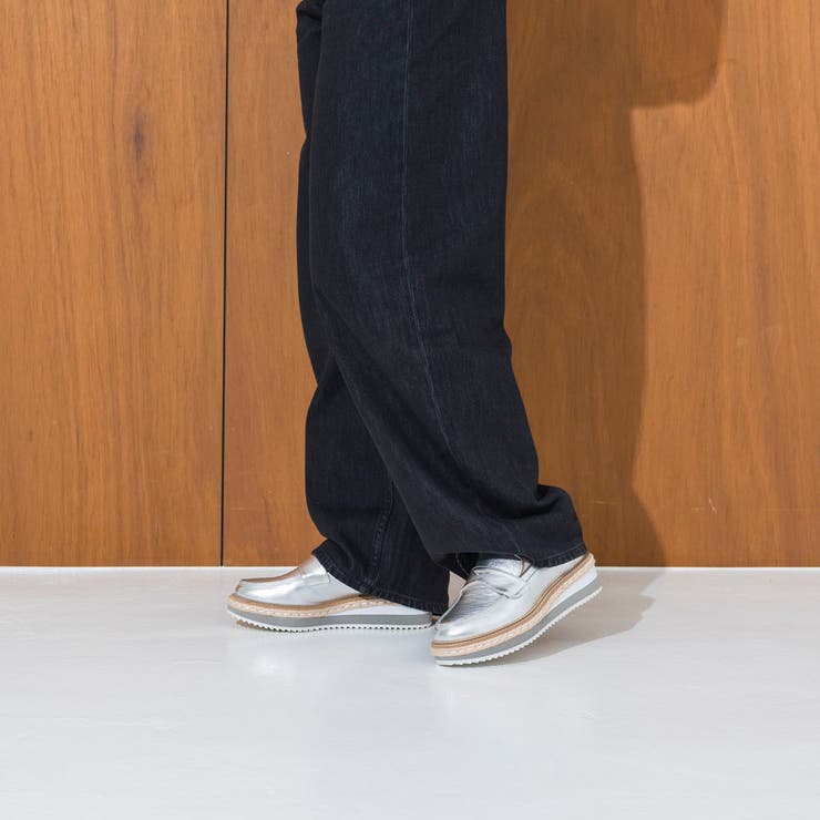 【美脚効果・22.0-25.0cm展開】厚底プラットフォームローファー | EVOL | 詳細画像10 