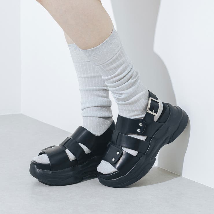 【XS-LLサイズ展開・軽量】厚底スタッズベルトサンダル | EVOL | 詳細画像9 