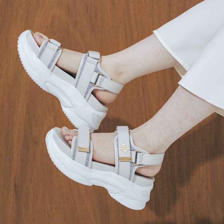 【XS-LLサイズ展開・軽量】ロゴモチーフ厚底ベルトサンダル | EVOL | 詳細画像5 