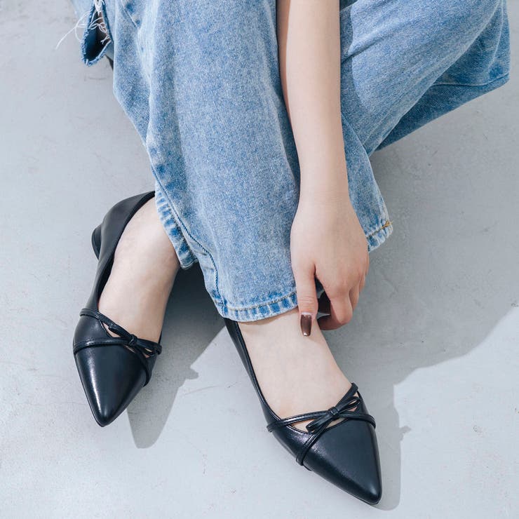 【ふかふか・クッション入り】ポインテッド2cmリボンパンプス | EVOL | 詳細画像3 