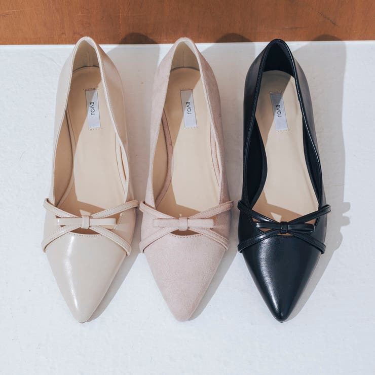 【ふかふか・クッション入り】ポインテッド2cmリボンパンプス | EVOL | 詳細画像11 