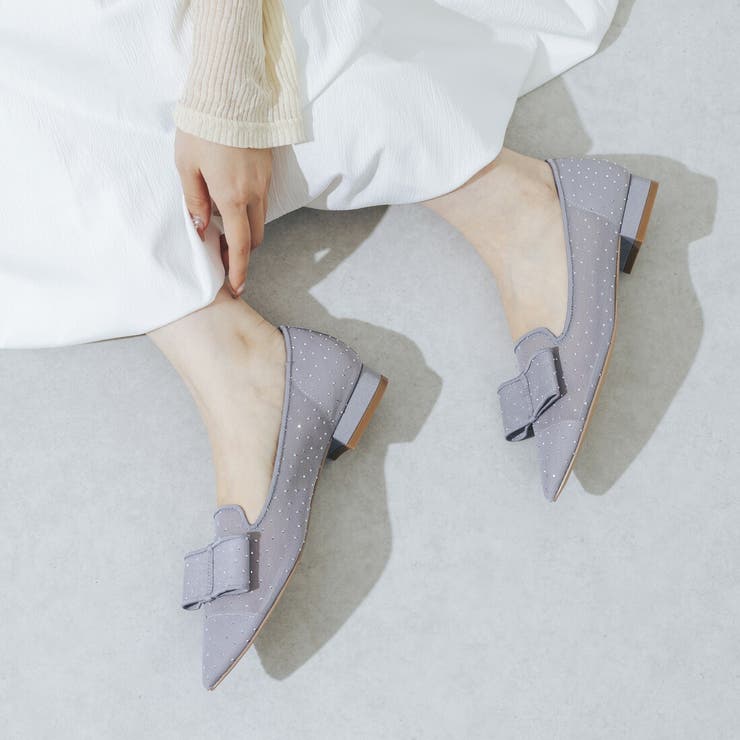 【柔らかい・クッション入り】チュールリボンモチーフパンプス | EVOL | 詳細画像2 