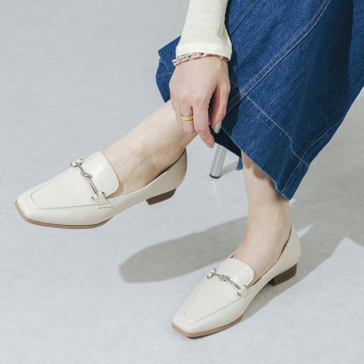 【柔らかい・ふかふか】メタルノットスクエア2.5cmローファー | EVOL | 詳細画像2 