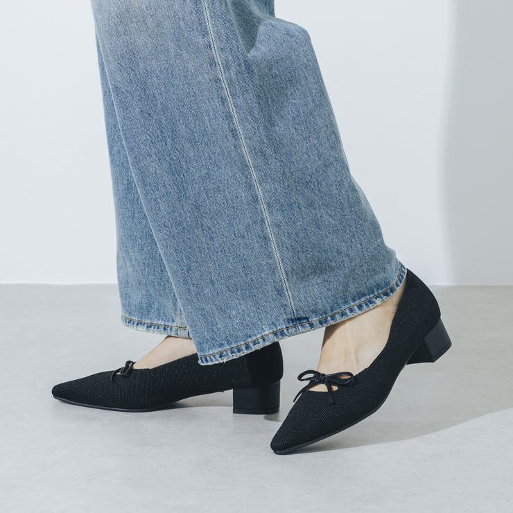 【柔らかい・ふかふか】ソフトニット3.5cmリボンパンプス | EVOL | 詳細画像10 