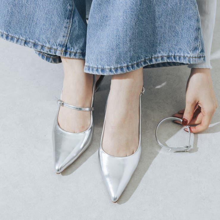 【柔らかい・クッション入り】2WAY取り外しベルトバックストラップパンプス | EVOL | 詳細画像2 