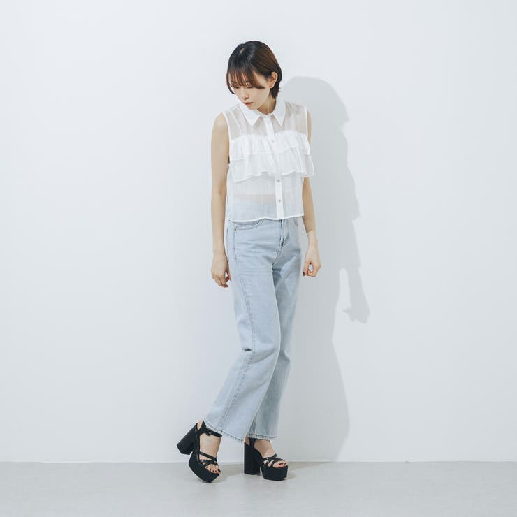 【XS-LLサイズ展開・美脚効果】12cmヒール厚底クロスベルトサンダル | EVOL | 詳細画像4 