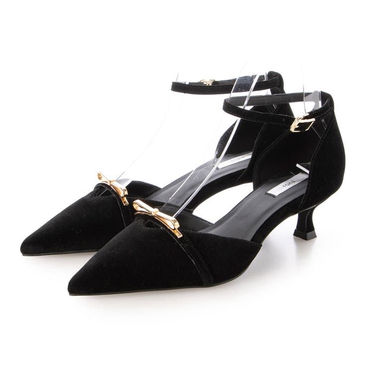 BLS(ブラックスエード) | 【クッション入り・ふかふか】4.5cmリボンセパレートパンプス | EVOL