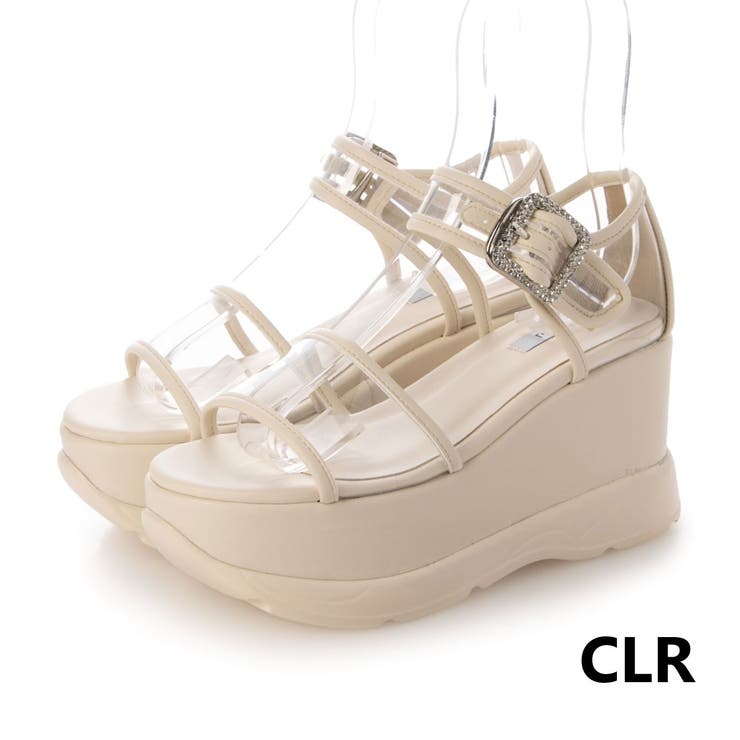 CLR(クリア) | 【XS-LLサイズ展開・厚底】ビジューベルトサンダル | EVOL