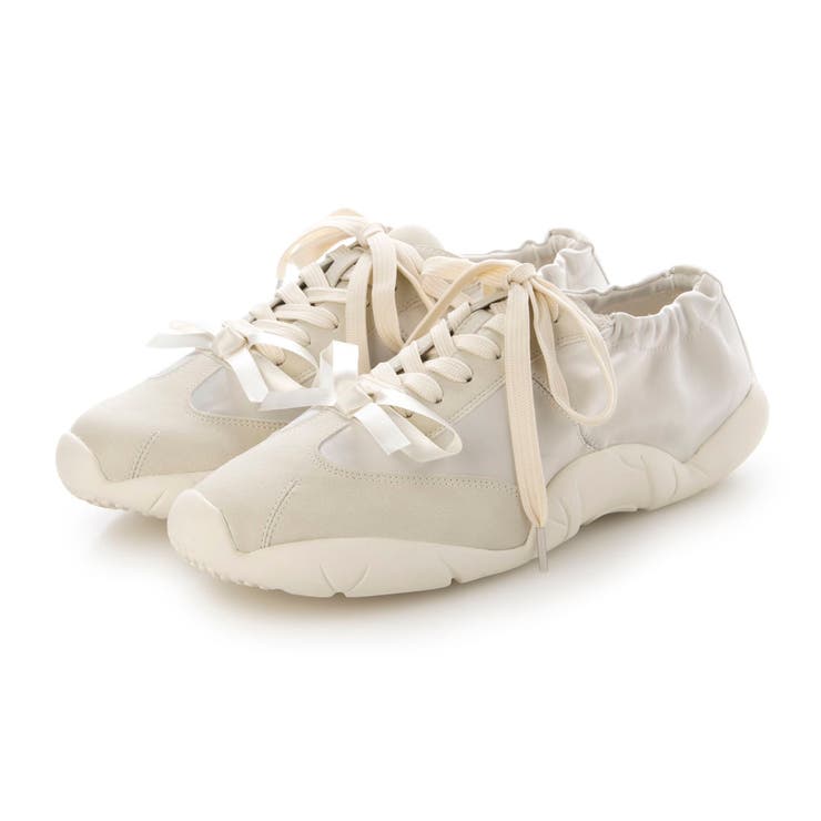 IV(アイボリー) | 【軽量・柔らかい】リボンレースアップスニーカー | EVOL