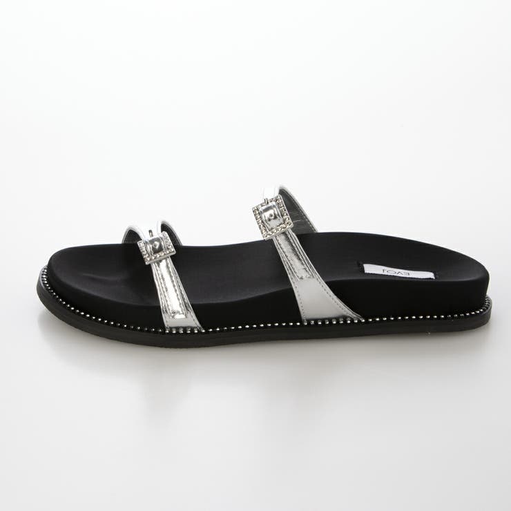 【軽量・柔らかい】ダブルベルトスタッズフラットサンダル | EVOL | 詳細画像5 