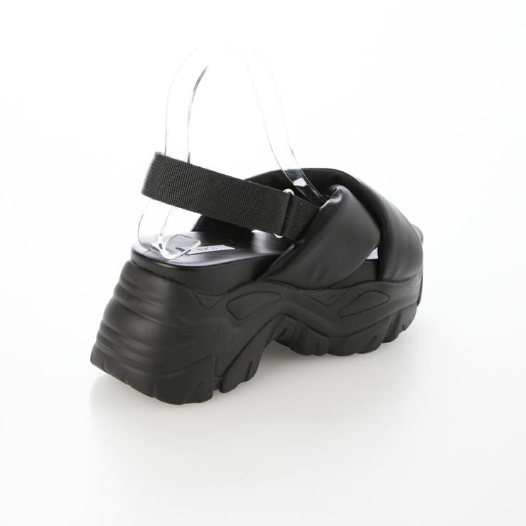 【XS-LLサイズ展開・柔らかい】パデット厚底クロスベルトサンダル | EVOL | 詳細画像2 