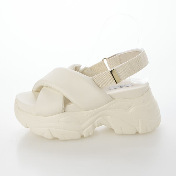 【XS-LLサイズ展開・柔らかい】パデット厚底クロスベルトサンダル | EVOL | 詳細画像5 