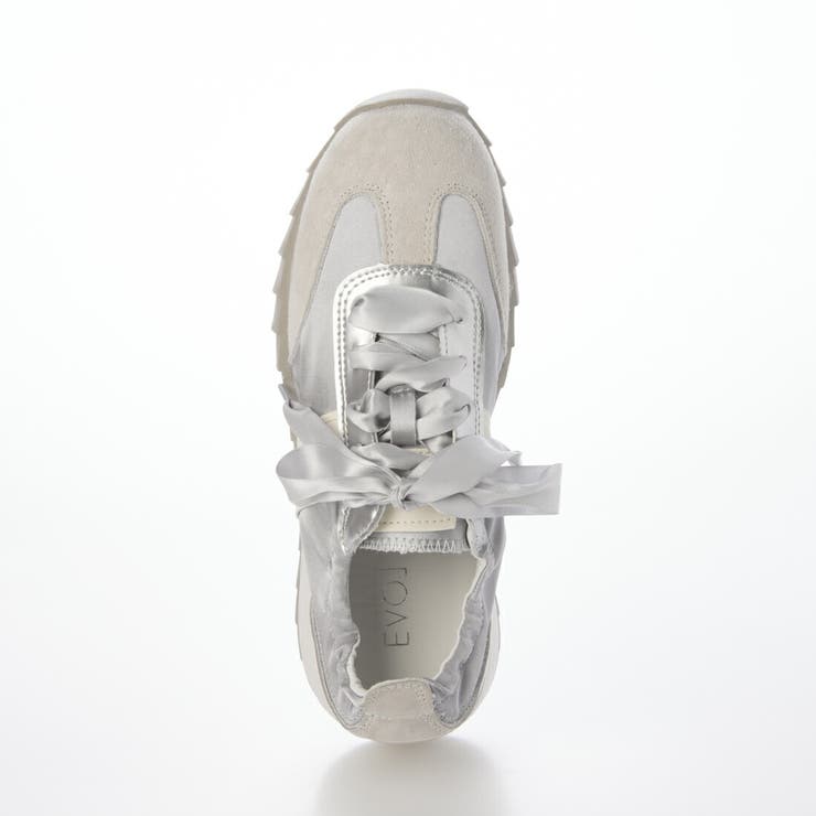 【軽量・本革】サテンリボンレースアップスニーカー | EVOL | 詳細画像3 