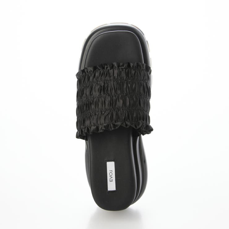 【XS-Lサイズ展開・クッション入り】厚底フリルミュールサンダル | EVOL | 詳細画像3 