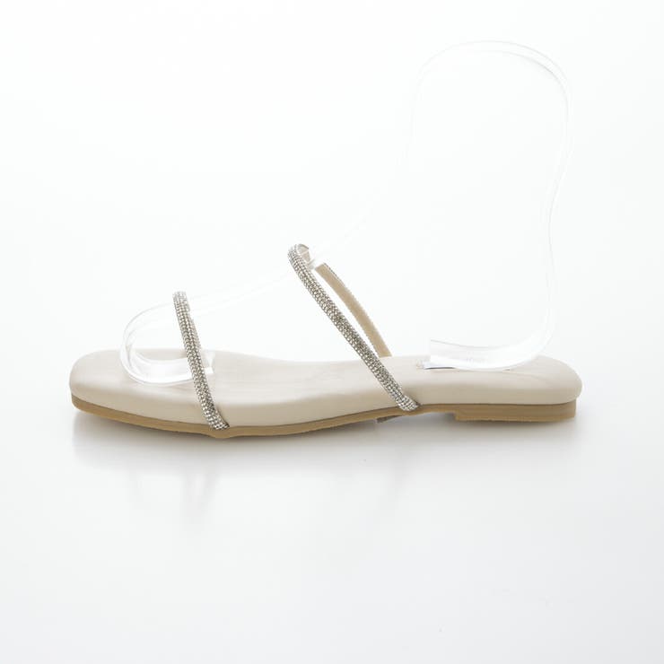 【ふかふか・柔らかい】スクエアストーンベルトフラットサンダル | EVOL | 詳細画像5 