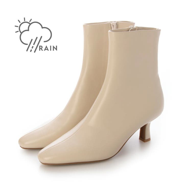 IV(アイボリー) | 【晴雨兼用・滑りにくい】スクエア6cmショートブーツ | EVOL