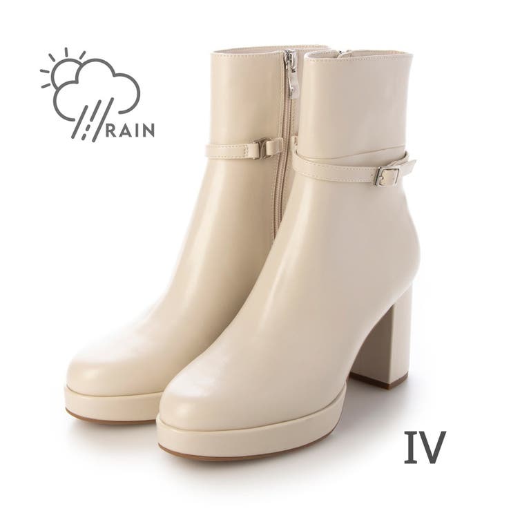IV(アイボリー) | 【晴雨兼用(一部カラー除く) 美脚効果あり】2WAY8cmストームショートブーツ | EVOL