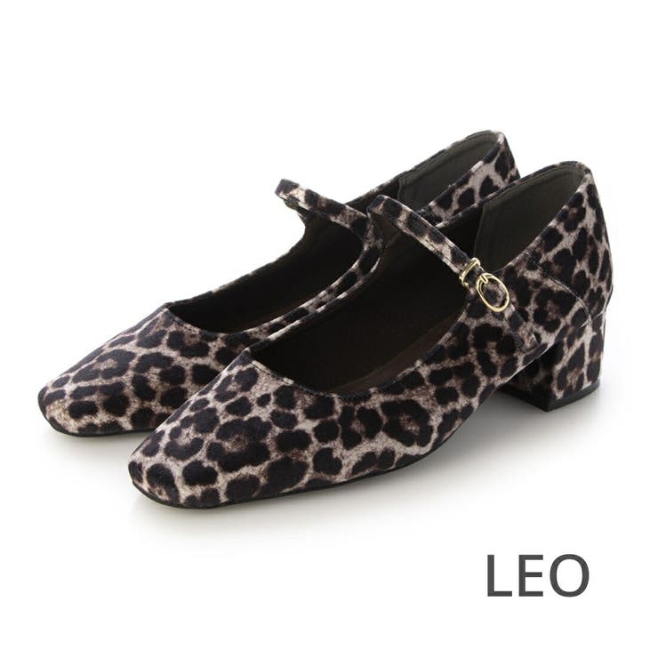 LEO(レオパード) | 【柔らかい・クッション入り】スクエア4cmメリージェーンパンプス | EVOL
