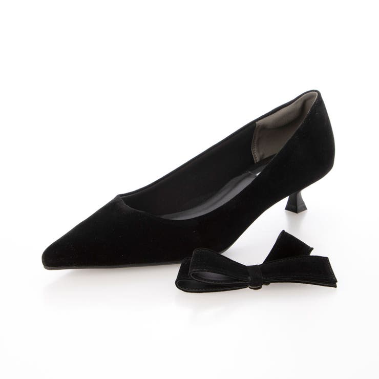 【ふかふか・リボン取り外し可】2WAYリボンポインテッドパンプス | EVOL | 詳細画像6 