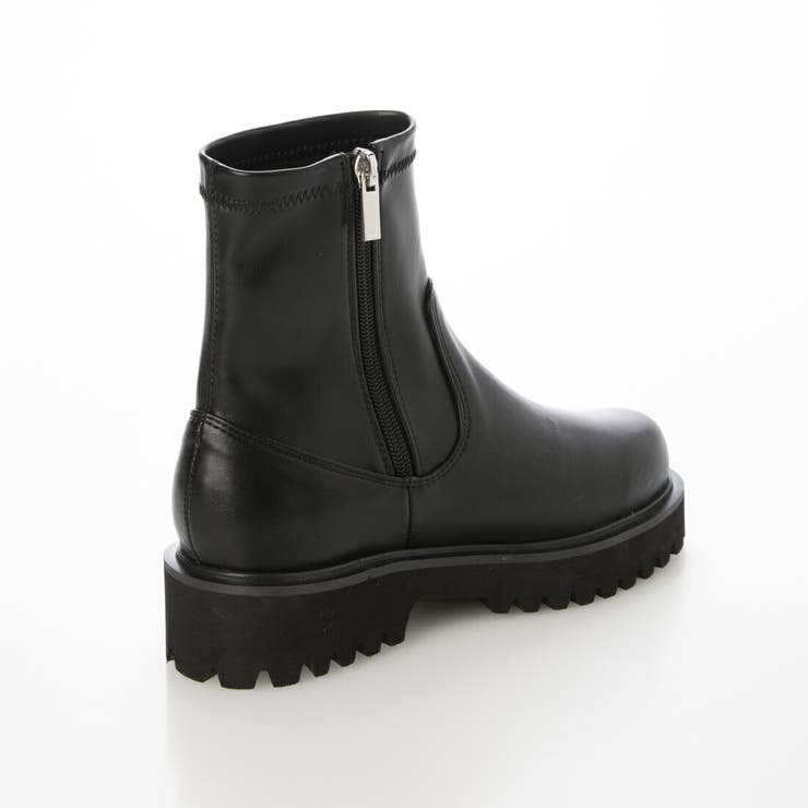 【晴雨兼用・軽量】ストレッチトラックソール4cmショートブーツ | EVOL | 詳細画像8 