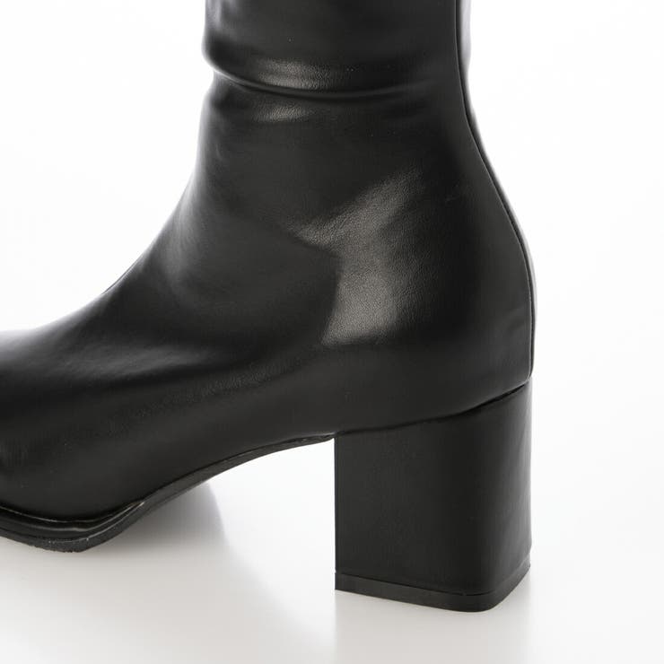 【晴雨兼用・美脚効果あり】ストレッチスクエアロングブーツ | EVOL | 詳細画像5 