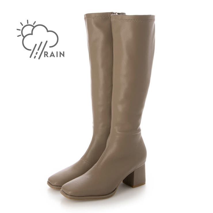 TP(トープ) | 【晴雨兼用・美脚効果あり】ストレッチスクエアロングブーツ | EVOL