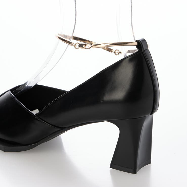 【美脚効果・クッション入り】Vカットスクエア6cmアンクレットパンプス | EVOL | 詳細画像11 