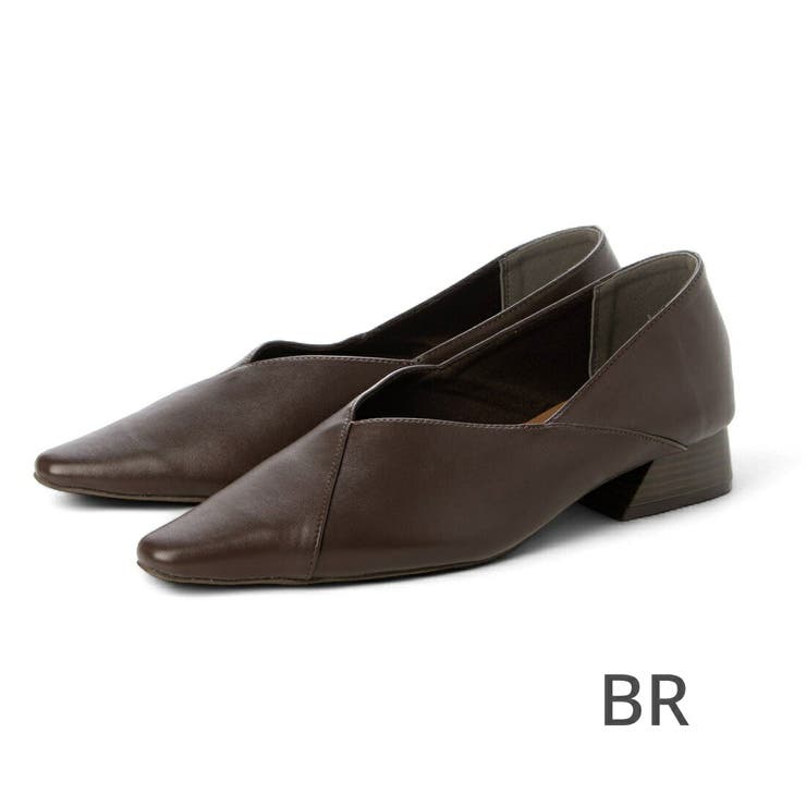 Vカットポインテッドスタックヒールパンプス | EVOL | 詳細画像14 