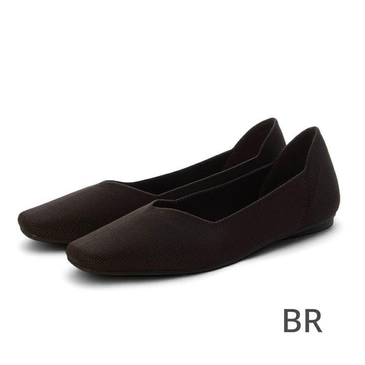 【洗える・超軽量片足116g】ニットスクエアフラットパンプス | EVOL | 詳細画像17 