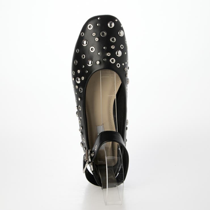 【柔らかい・クッション入り】2WAYスタッズアンクルストラップフラットパンプス | EVOL | 詳細画像11 