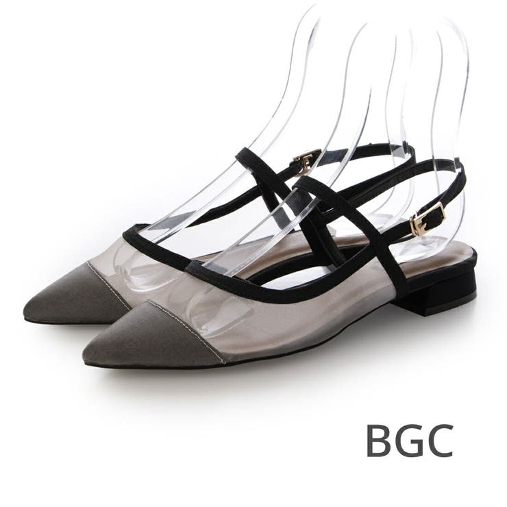 BGC(ベージュコンビ) | 【柔らかい・クッション入り】ポインテッドチュールバックバンドパンプス | EVOL