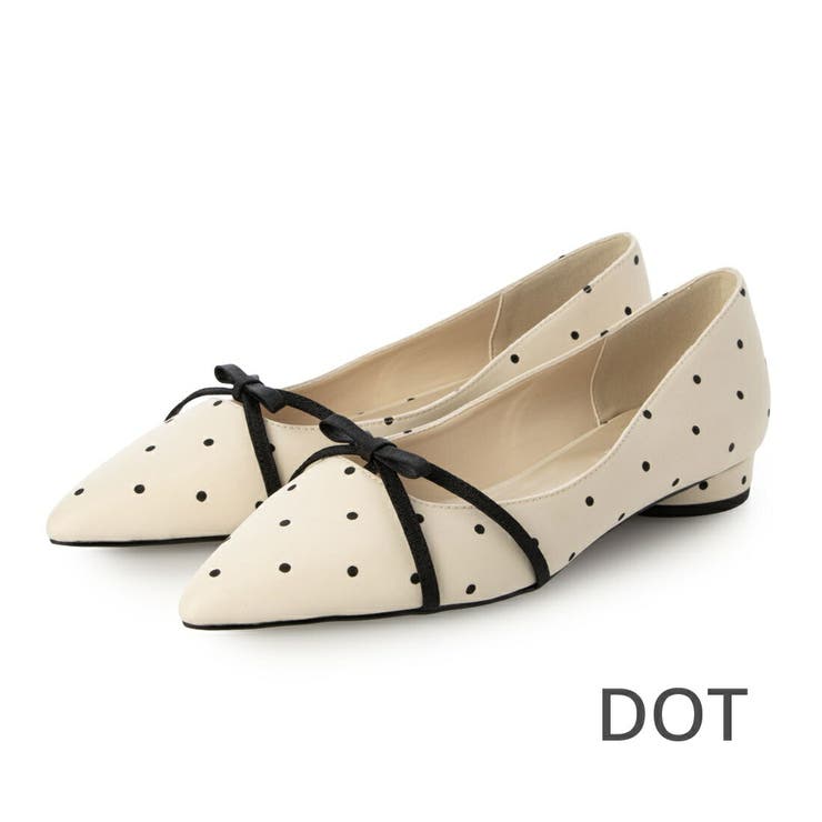 DOT(ドット) | 【ふかふか・クッション入り】ポインテッド2cmリボンパンプス | EVOL